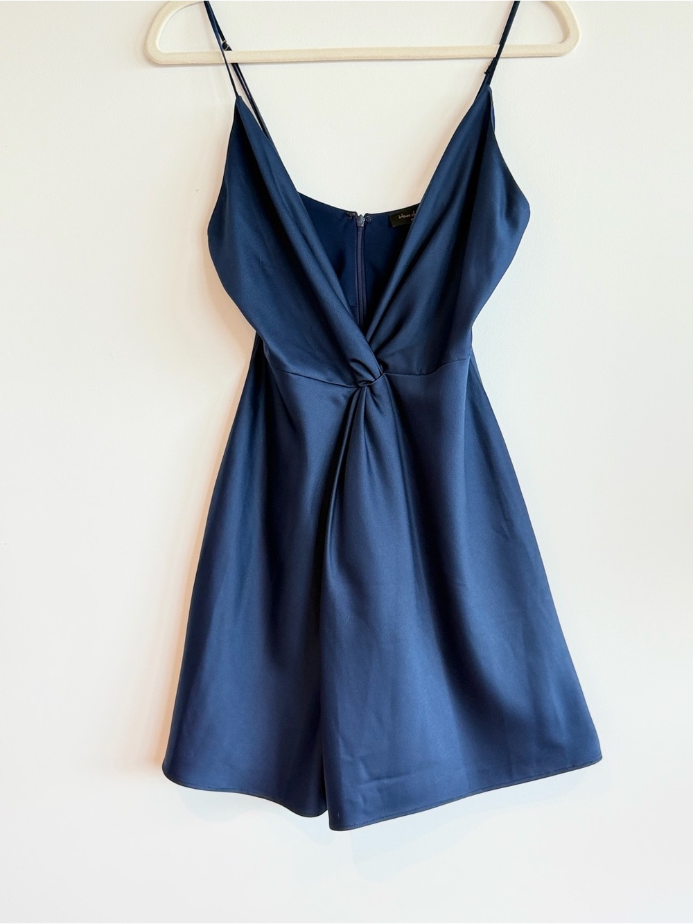 House of Harlow 1960 x Revolve Sharon Satin Twist Front Mini Dress Navy - Small
